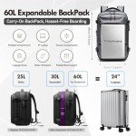 IKYWT Vacpack Backpack with Pump, Airback Vacuum Seal Compression Vacpack, 17”Laptop Vacuum Backpack Travel with TSA Lock