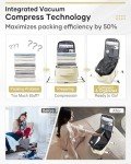 VGOCO Vacuum Backpack Travel, Airback Backpack with Pump Personal Item Carry On Bag Flight Approved Laptop Work Seal Compression Backpacks Men Women Vacpack Waterproof Business Casual Daypack Beige