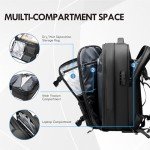 IKYWT Vacuum Seal Backpack Travel 60L Expandable Air Compression System, Airback Vacpack Backpack TSA Lock Water Resistant Carry-On Luggage (Black, with Pump)