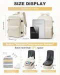 winspansy Large Travel Backpack Storage Vacuum Compression Bags with Pump for Travel Storage Carry on Business Day Vacpack Backpack for Women Men with Vacuum College Bag Beige