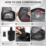 Vacuum Backpack Travel, Airback Vacuum Compression Travel Backpack with Pump, Water Resistant & TSA Anti Theft, Ideal for Travel/Camping/Laptop (With Electric Air Pump & Black)