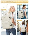 winspansy Large Travel Backpack Storage Vacuum Compression Bags with Pump for Travel Storage Carry on Business Day Vacpack Backpack for Women Men with Vacuum College Bag Beige