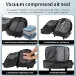 ANQAROS Vacpack Backpack, Air Backpack With Pump, 60L Expandable Backpack with Vacuum Compression, Anti Theft Vacpack Travel Vacuum Backpack (black)