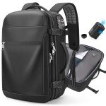 Vacuum Backpack Travel, Airback Vacuum Seal Compression Travel Backpack 60L Expandable, The Spacevac Pro Laptop Backpack Water Resistant TSA Lock Carry On Luggage with Vacuum Pump, Black