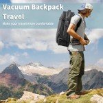 ANQAROS Vacpack Backpack, Air Backpack With Pump, 60L Expandable Backpack with Vacuum Compression, Anti Theft Vacpack Travel Vacuum Backpack (black)