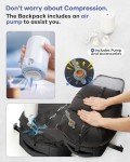 BOXSAM Large Vacuum Travel Backpack with Pump for Women,Airback Personal Item Carry on Backpacks Flight Approved 18x14x8 inches for Men,Laptop Waterproof Work Compression bags Casual Daypack,Black