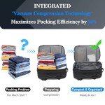 Vacuum Backpack Travel, Airback Vacuum Seal Compression Travel Backpack 60L Expandable, The Spacevac Pro Laptop Backpack Water Resistant TSA Lock Carry On Luggage with Vacuum Pump, Black