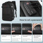 ANQAROS Vacpack Backpack, Air Backpack With Pump, 60L Expandable Backpack with Vacuum Compression, Anti Theft Vacpack Travel Vacuum Backpack (black)