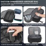 Vacuum Backpack Travel, Airback Vacuum Seal Compression Travel Backpack 60L Expandable, The Spacevac Pro Laptop Backpack Water Resistant TSA Lock Carry On Luggage with Vacuum Pump, Black