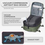 Vacuum Compression Backpack, Travel Vacuum Backpack with Electric Vacpack Pump, Flight Approved Carry On Personal Item Suitcase Luggage for Men Women, Green