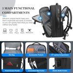 Vacuum Backpack Travel, Airback Vacuum Seal Compression Travel Backpack 60L Expandable, The Spacevac Pro Laptop Backpack Water Resistant TSA Lock Carry On Luggage with Vacuum Pump, Black