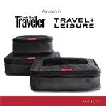 LeanTravel Compression Packing Cubes for Travel Organizers with Double Zipper (6-Pack (2L+2M+2S), Black)