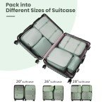 BAGAIL 10 Set Packing Cubes Various Sizes Packing Organizer for Travel Accessories Luggage Carry On Suitcase-Matcha Green