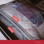 LeanTravel Compression Packing Cubes for Travel Organizers with Double Zipper (6-Pack (2L+2M+2S), Black)