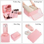 BAGAIL 8 Set Packing Cubes Luggage Packing Organizers for Travel Accessories (Blush Pink)