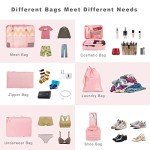 BAGAIL 8 Set Packing Cubes Luggage Packing Organizers for Travel Accessories (Blush Pink)