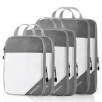 NICOSHOW 6 Set Compression Packing Cubes for Travel - Compressible, Lightweight, and Space-Saving Packing Cubes, Travel Essentials for Women, Grey