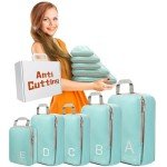 Compression Packing Cubes for Travell - Premium 397D Fabric Packing Cubes with Smooth Zippers, Space-Saving Compression Bags for Travell, Luggage Organizers for Clothes, Shoes, and Accessories