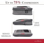 LeanTravel Compression Packing Cubes for Travel Organizers with Double Zipper (6-Pack (2L+2M+2S), Grey)