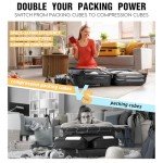 10 Set Compression Packing Cubes for Travel Essentials,Compressible Expandable Packing Cubes for Suitcase,OlarHike Luggage Organizer Bags for Travel,Handy Helper for Organizing Clothes(Black)