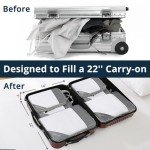 NICOSHOW 6 Set Compression Packing Cubes for Travel - Compressible, Lightweight, and Space-Saving Packing Cubes, Travel Essentials for Women, Grey