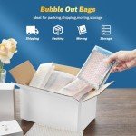 Metronic 100 Pack Bubble Out Bag 6''x8'', Bubble Pouches Packaging Bags, Double Walled Cushioning Bags Thickening Shockproof Foam Bags for Shipping, Packing, Moving