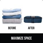 GORILLA GRIP 6 Set Packing Cubes, Travel Essentials for Suitcase, Mesh Organizer Bags for Clothes Toiletries Shoes and Laundry, Luggage and Carry On Airplane Accessories, Traveling Must Haves Navy