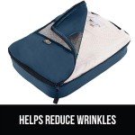 GORILLA GRIP 6 Set Packing Cubes, Travel Essentials for Suitcase, Mesh Organizer Bags for Clothes Toiletries Shoes and Laundry, Luggage and Carry On Airplane Accessories, Traveling Must Haves Navy