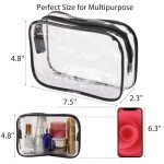 Tbestmax 10 Pcs Clear Cosmetic Bags Small Makeup Bags Portable Waterproof Travel Toiletry Bags Organizer Black, 7.5"x 4.8"x 2.3"