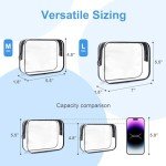 ploimyur TSA Approved Toiletry Bag,2 Pack Clear Toiletry Bag, Quart Size Travel Essential Bags for Toiletries,Clear Makeup Bag Organizer, Carry on Cosmetic Bags for Women,Black