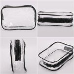 Tbestmax 10 Pcs Clear Cosmetic Bags Small Makeup Bags Portable Waterproof Travel Toiletry Bags Organizer Black, 7.5"x 4.8"x 2.3"