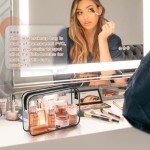 ANOOVV 3 Pack Clear Toiletry Bag, TSA Approved Makeup Pouch Water Resistant Portable Travel Organizer, Carry On PVC Cosmetic for Airport Airline Complian