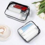 ploimyur TSA Approved Toiletry Bag,2 Pack Clear Toiletry Bag, Quart Size Travel Essential Bags for Toiletries,Clear Makeup Bag Organizer, Carry on Cosmetic Bags for Women,Black