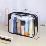 Wedama TSA Approved Toiletry Cosmetic Bags for Men and Women 2 Pack with Zipper Carry on Airline Airport Travel Accessories, PVC Makeup Bags, Quart Size-Black