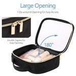 PACKISM Clear Makeup Bag - TSA Approved Toiletry Bag with Handle Large Opening, Clear Toiletry Bags for Traveling Travel Essentials, Travel Bags for Toiletries, Black
