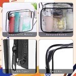 16 Pieces Clear Makeup Bags Bulk, TSA Approved Toiletry Bag for Travel, PVC Waterproof Travel Small Pouches Clear Pouch with Zipper for Men and Women Carry-on Travel Essentials Cosmetic Bags (Black)