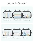 BAGSMART TSA-Approved Toiletry Bag, Large Opening Clear Makeup Bag with Handle, Quart Sized Travel Toiletry Bag, Carry-On Airline Compliant for Men and Women (Black)