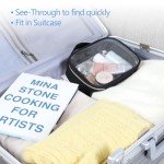 PACKISM Clear Makeup Bag - TSA Approved Toiletry Bag with Handle Large Opening, Clear Toiletry Bags for Traveling Travel Essentials, Travel Bags for Toiletries, Black