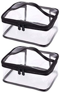 Louise Maelys Portable Clear Makeup Bag Zipper Waterproof Transparent Travel Storage Pouch Cosmetic Toiletry With Handle