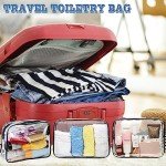 16 Pieces Clear Makeup Bags Bulk, TSA Approved Toiletry Bag for Travel, PVC Waterproof Travel Small Pouches Clear Pouch with Zipper for Men and Women Carry-on Travel Essentials Cosmetic Bags (Black)