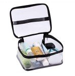 Louise Maelys Portable Clear Makeup Bag Zipper Waterproof Transparent Travel Storage Pouch Cosmetic Toiletry With Handle