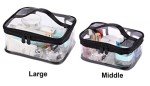 Louise Maelys Portable Clear Makeup Bag Zipper Waterproof Transparent Travel Storage Pouch Cosmetic Toiletry With Handle
