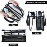 Auseibeely Clear Toiletry Bag for Women Men, Portable Large Travel Makeup Bag, Waterproof & Draining Transparent Cosmetic Bag, Carry On Airport Airline Compliant Bag