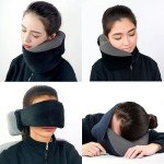 Neck Pillow for Airplane Travel,Travel Neck Pillows for Airplanes,Airplane Neck Pillow for Long Flights,Sleeper Hold Pillow Travel,Airplane Eye Mask Head Holder,Best Flying Neck Pillow