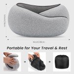 4litamz Travel Neck Pillows, 100% Memory Foam Filling, Travel Pillows for Airplanes, Compact and Ergonomic Design, Best for Sleeping Plane Train Travel Essentials (Light Grey)
