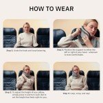 trtl Pillow Plus - Adjustable Neck Pillow for Traveling - Plane Pillow with Foam Padding for Head and Neck Support - Machine Washable - Waterproof Carry Bag - Charcoal