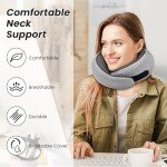 4litamz Travel Neck Pillows, 100% Memory Foam Filling, Travel Pillows for Airplanes, Compact and Ergonomic Design, Best for Sleeping Plane Train Travel Essentials (Light Grey)