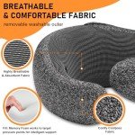 Vzpeun Travel Pillow - Hooded Neck Pillow Airplane, Memory Foam Pillow for Plane, Office, Cars Sleeping, Long Flight Must Haves, Road Trip Essentials Accessories for Adults