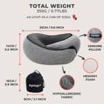 FlyHugz® Neck Travel Pillow | Memory Foam Neck Pillow for Comfort on Airplane | Compact and Ergonomic Design for Travel, Car Rides, and Home Use | Ideal for Adults and Kids