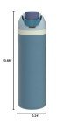 Owala FreeSip Insulated Stainless Steel Water Bottle with Straw for Sports and Travel, BPA-Free, 24-oz, Blue/Teal (Denim)